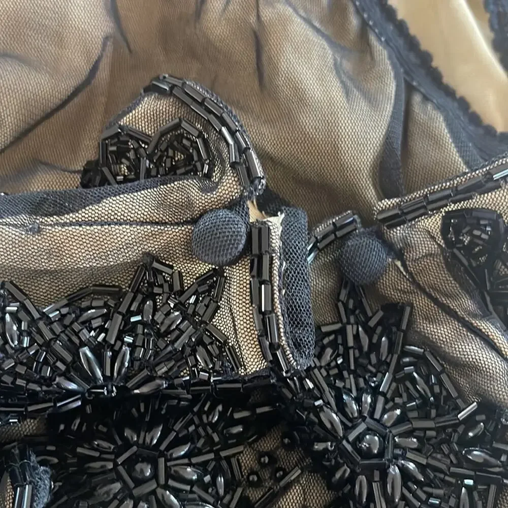 Bob Mackie Special Occasion Beaded Long Sleeve  Bodysuit Black Size S - Picture 13 of 14